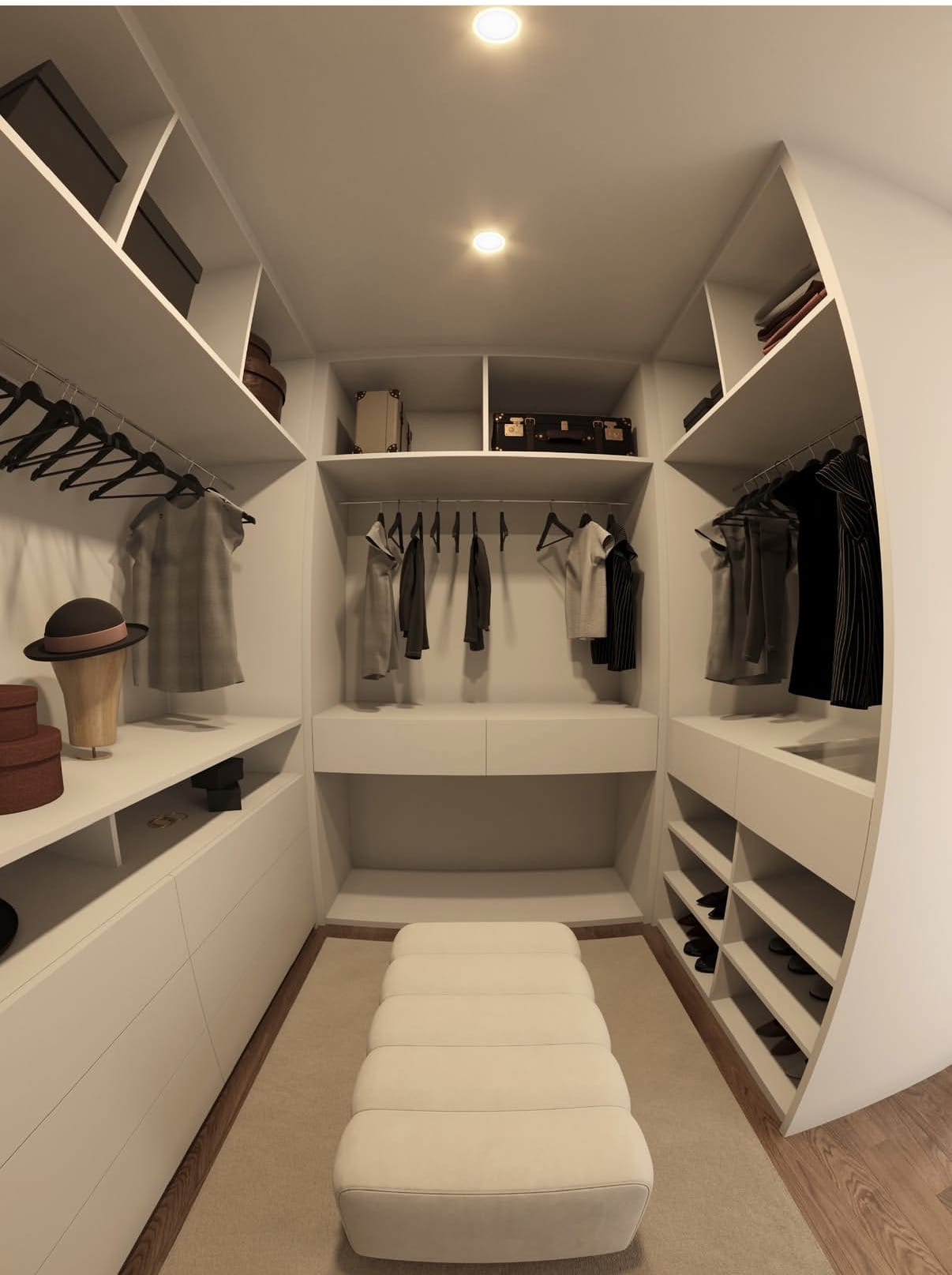 Dressing sur mesure moderne avec éclairage LED intégré