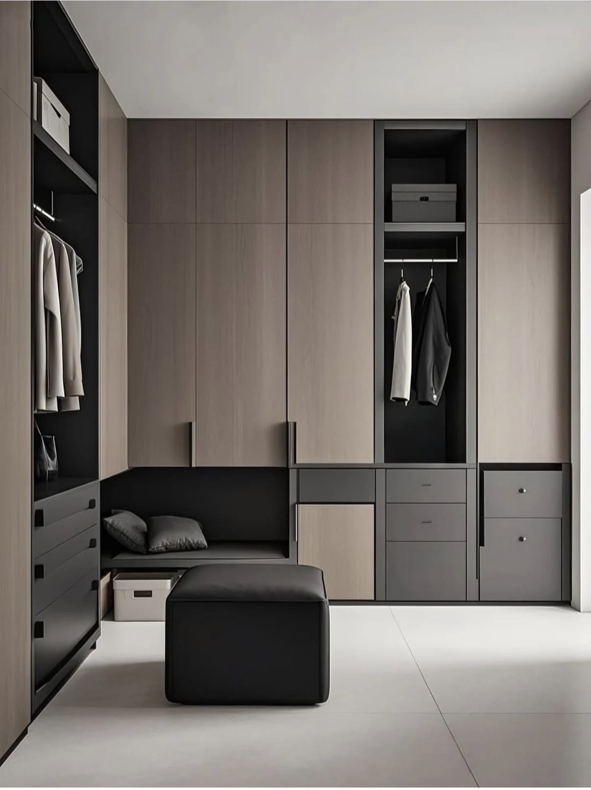 Dressing sur mesure moderne avec éclairage LED intégré